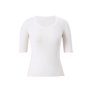 无缝一体扬子纱！sofa|岛精18针&100绵羊毛百搭中袖针织打底衫女