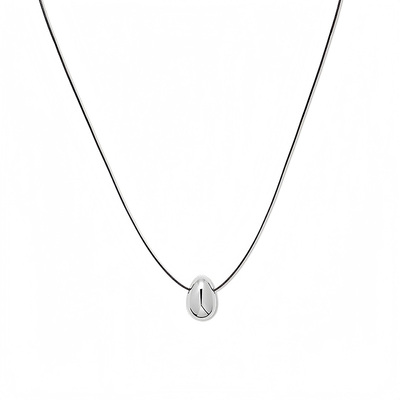 大写小Q张俪同款生生不息蛋形水滴皮绳项链高级感长款吊坠毛衣链