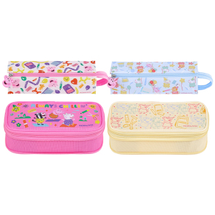 【小猪佩奇联名】日本KOKUYO国誉笔袋大容量收纳包中小学生用限定款铅笔袋多功能文具盒高颜值可爱卡通多层女