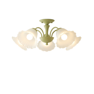 法式铃兰奶油风客厅主卧室书房餐厅吸顶灯美式复古田园阳光房灯具