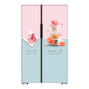 北欧轻奢整张冰箱贴纸全贴自粘翻新装饰创意冰箱门双开门贴画防水