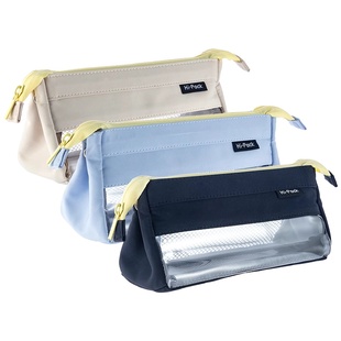 晨光大容量三角笔袋ins风文具盒简约女孩款2026新款铅笔盒透明女生小学初中高中生男生男孩考试小众不撞款