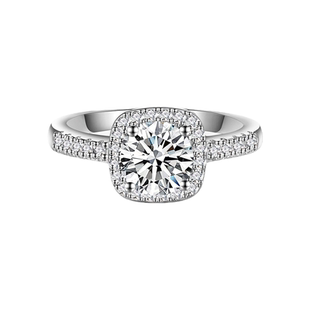 抖音胖东来同款爆闪小方糖莫桑石钻戒s925纯银女款百搭戒指1克拉