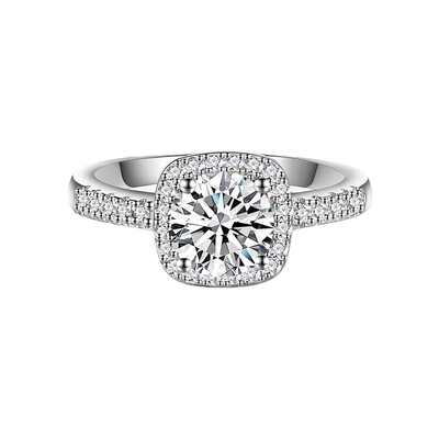 胖东来同款小方糖莫桑石钻戒纯银