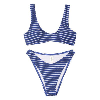 Limone黄色分体泳衣海边度假绝美