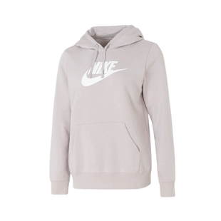 NIKE耐克卫衣女2025冬新款薄绒上衣运动针织连帽套头衫DQ5776-019