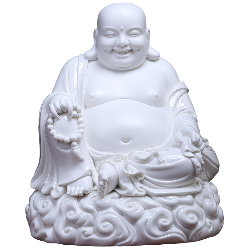陶瓷祥云笑佛弥勒摆件家用供奉