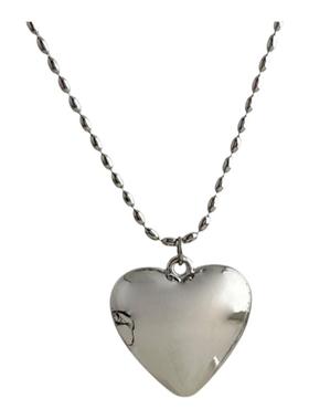 大米饰品】银色爱心吊坠项链长款毛衣链韩国ins风高级感叠戴配饰