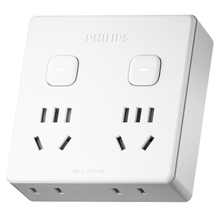 飞利浦一转多扩展插座不带线转换器多功能插排宿舍家用插线板