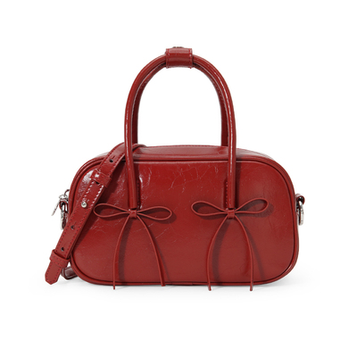 ANGELSKY夏天蝴蝶结红色斜挎包