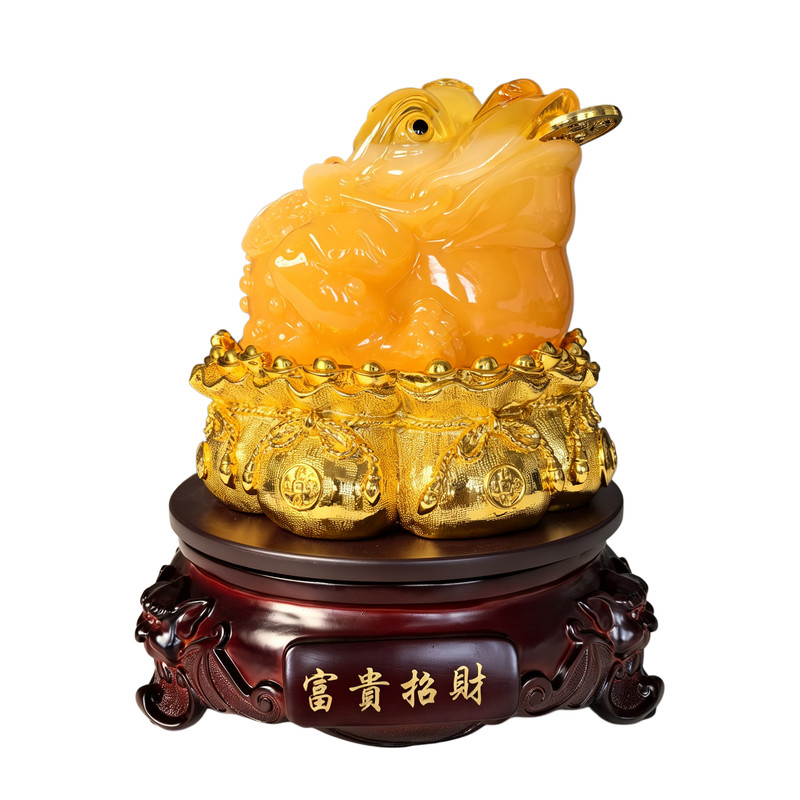 三足金蟾铜钱摆件仿黄玉树脂蟾蜍店铺收银台开业礼品办公室装饰