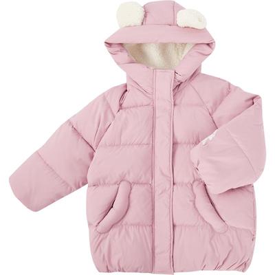 moomoo童装女童可爱耳朵羽绒服秋冬新款女孩可爱蓬松保暖鸭绒羽绒