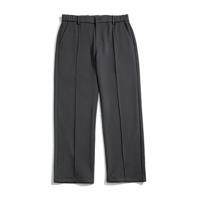 海上公路竖条纹筋条毛呢休闲裤男士25年秋冬季厚款商务休闲直筒裤