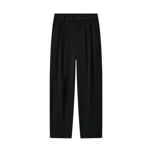 森马休闲裤女纯色肌理阔腿裤慵懒厚裤子2024新款冬雪尼尔长裤时尚