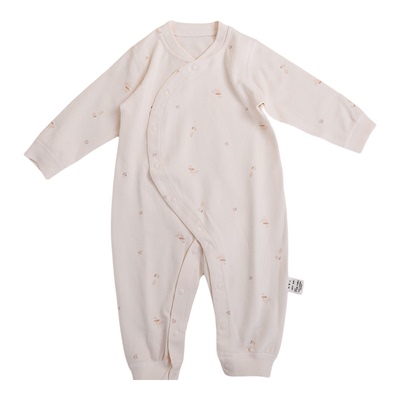 娃丽比2025年婴儿连体衣春秋季男女宝宝纯棉偏开哈衣爬服婴儿衣服