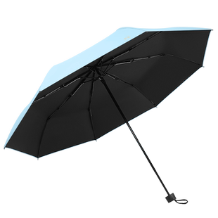 天堂伞2025年新款黑胶防晒防紫外线太阳伞便携带雨伞折叠遮阳伞女