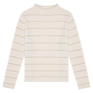 溢出的温柔~嵌金丝 中高领羊绒衫女纯羊绒毛衣套头打底衫秋冬简约