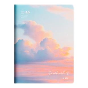 晨光胶套本笔记本软抄日落云海高颜值日记本加厚本子会议办公记事本学生作文本简约课堂软抄本高中作业本