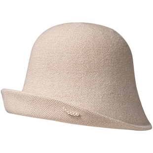 疯帽子 法式珍珠和纸羊毛渔夫帽翻边修饰脸型逛街帽子女款秋季