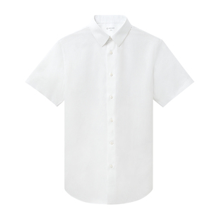 【DP免烫】衬衫老罗总裁七号短袖衬衫男含桑蚕丝白衬衣255L0F611S