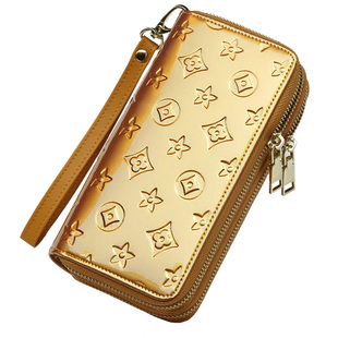 土豪金钱包招财女士长款双拉链大容量高级感黄金色包包大牌男真皮