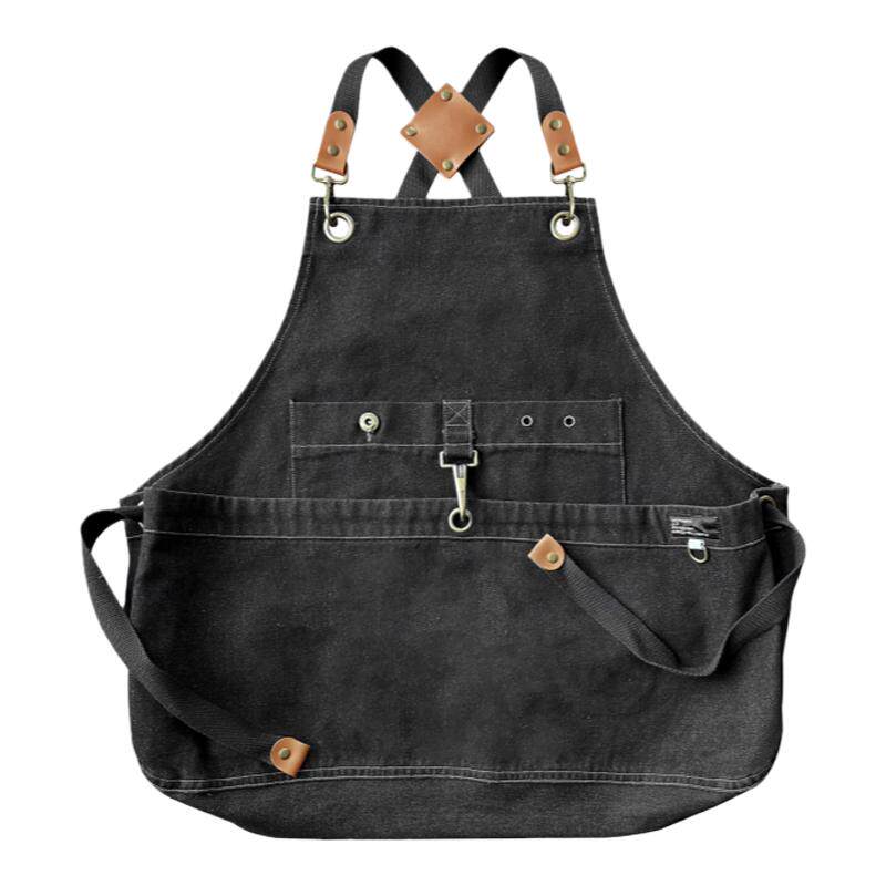 中款牛仔围裙定制logo户外画画烘焙园艺大口袋工作服美甲师厨房