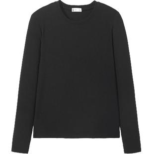 拓路者白色打底衫女2025秋冬圆领加绒加厚长袖t恤摇粒绒内搭上衣