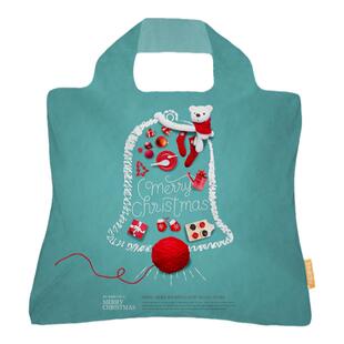 圣诞绿线球时尚折叠布包购物袋便携环保袋收纳单肩包手提袋广告袋