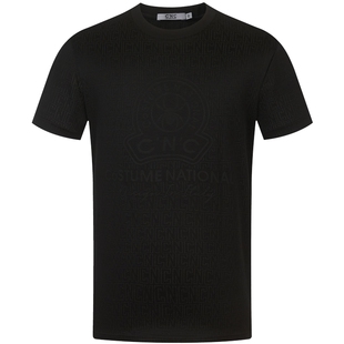 cnc男装奥莱暗印花短袖T恤男款2025夏季新款休闲透气舒适修身上衣