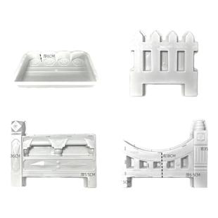新款花池围栏水泥砖模具菜园篱笆小栅栏模型庭院地沟石板模板塑料