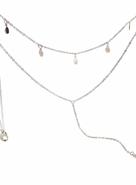 双层亮片小流苏性感韩国锁骨链