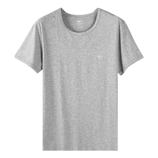 七匹狼男士纯棉短袖t恤内衣圆领白色背心内搭打底老头衫男款汗衫