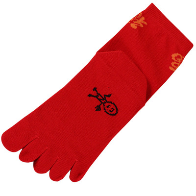 本命年男女红色五指袜棉防臭情侣