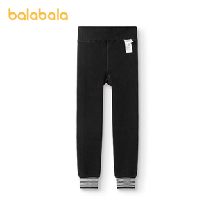 巴拉巴拉童装儿童裤子冬季加厚加绒女童保暖裤御寒外穿袜子高弹萌