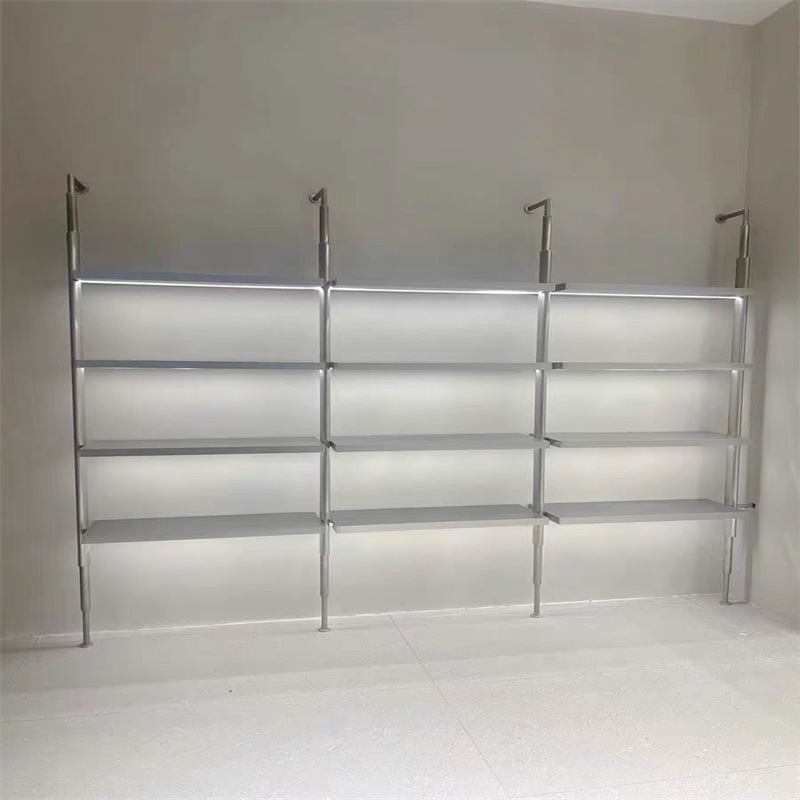 不锈钢展示架可带灯多层展示架商场隔板陈列架置物架收纳架定制