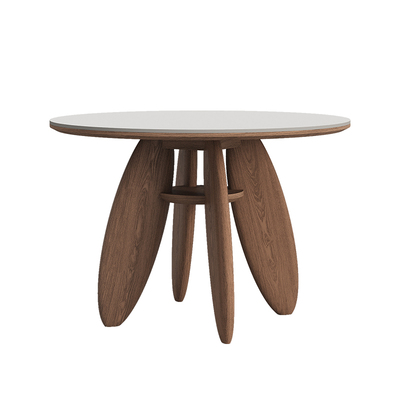 奥古斯特中古哑光圆形岩板餐桌