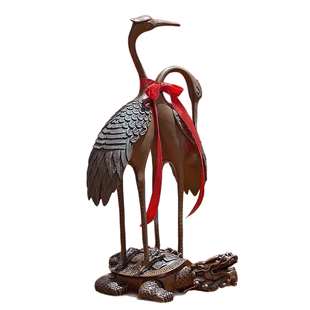 古铜官铜鹤摆件龟鹤仙鹤客厅装饰艺术品祝寿乔迁新居店铺开业礼品