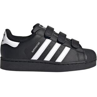 阿迪达斯儿童经典贝壳头板鞋三叶草SUPERSTAR小黑鞋运动鞋JI3989