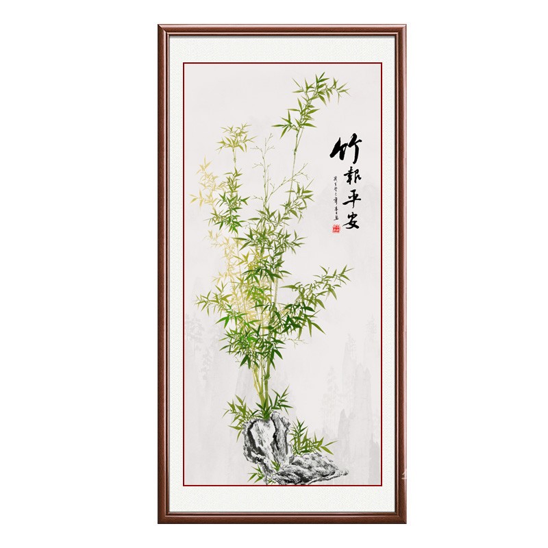 竹报平安玄关过道新中式招财挂画