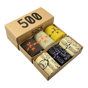 travis scott 欧美潮牌袜子AJ1倒钩TS联名休闲运动长袜男女同款