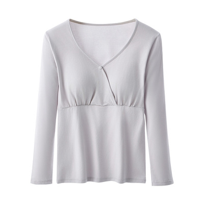 孕妇秋衣秋裤纯棉哺乳保暖内衣