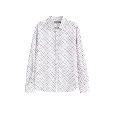 日式红白格纹复古宽松廓形衬衫