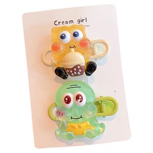 儿童海绵宝宝发夹女孩派大星蟹老板头饰宝宝章鱼哥发卡女童刘海夹