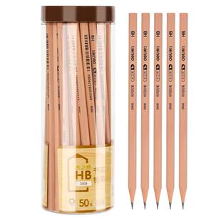 得力原木铅笔定制刻字HB小学生无铅毒2B幼儿园一年级学习专用考试铅笔儿童铅笔橡皮擦涂卡笔100支三角六角杆