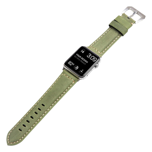 适用apple Watch7/6表带新款iwatch5/4/3/2/1代/se真皮复古38/40/44/45mm苹果手表带男女新款个性牛皮疯马纹