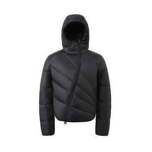 斜拉链解构连帽羽绒棉服男宽松潮流情侣加厚保暖棉服外套轻薄棉衣