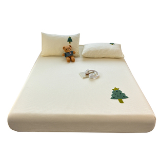 床罩全棉华夫格床笠单件家用宿舍床垫隔脏保护罩床罩90x190cm套件