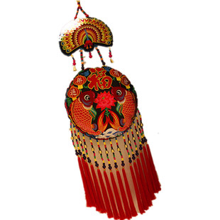 中国风民族布艺玄关壁挂云南双鱼大号荷包挂件店铺餐馆装饰品包邮