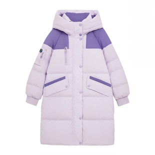 MOMO联名鸭鸭女童羽绒服长款新款儿童加厚防寒中大童冬季亲子外套