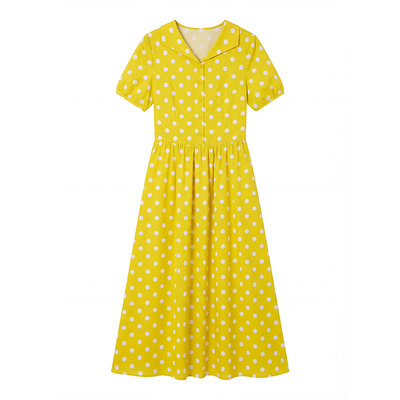 Bruland黄色波点连衣裙